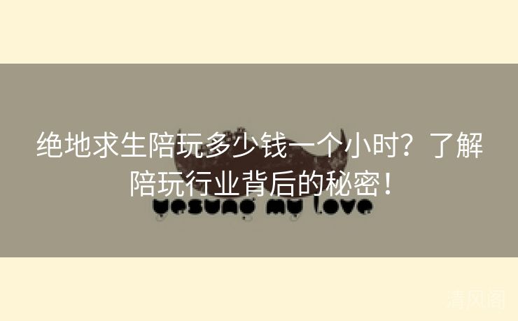 绝地求生陪玩多少钱一个小时？解陪玩行业背后秘密！  第2张