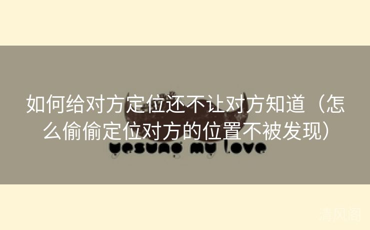 如何给对方定位还不让对方晓得〔怎么偷偷定位对方位置不被发现〕  第2张